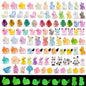 140 Pack Mini Animals Tiny Duck，Cow，Bee Figurines Bulk for Miniature Dollhouse Decor Accessories Garden Aquarium Potted Ornament Party DIY Charms Office Classroom Activity to Hide
