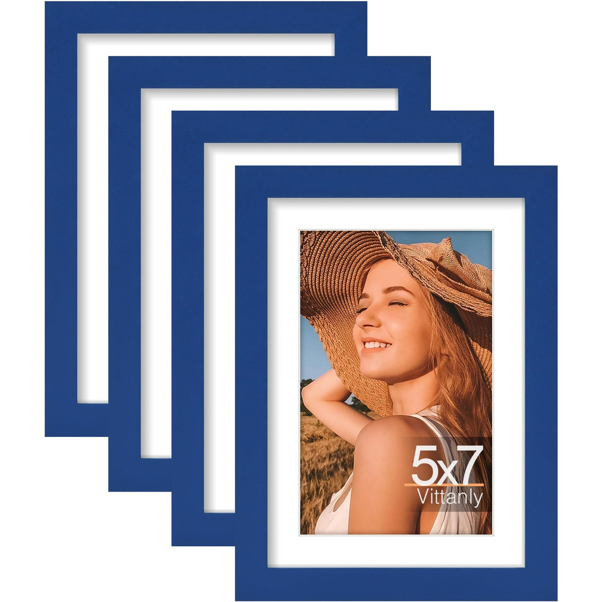 Vittanly 8x10 Picture Frames Set of 4, for Wall or Tabletop, Pale Pink