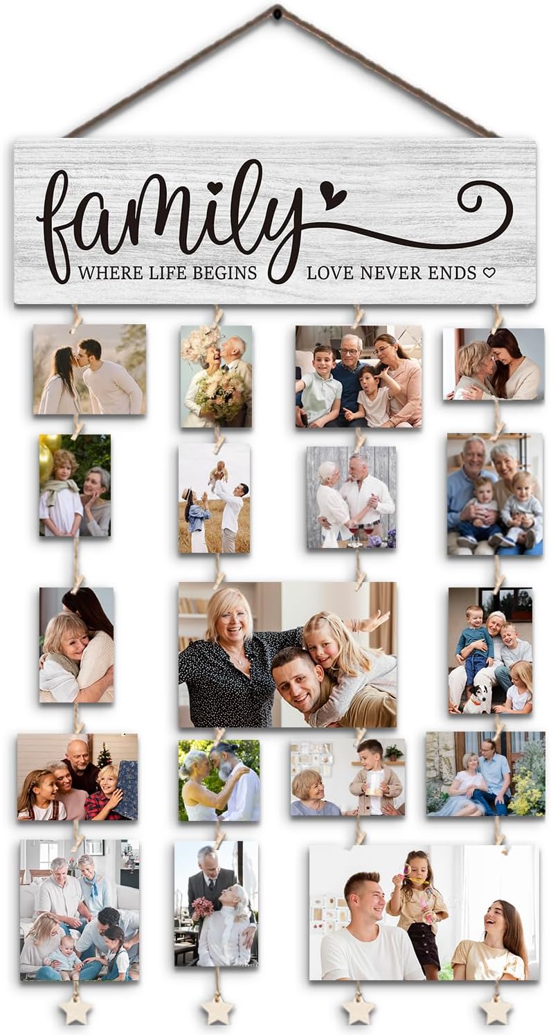 Family Picture Frames Collage Photo Hanging Display Picture Board