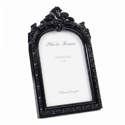 Cuspin 4x6 Vintage Picture Frame Gold Ornate Resin Arched Photo Frame