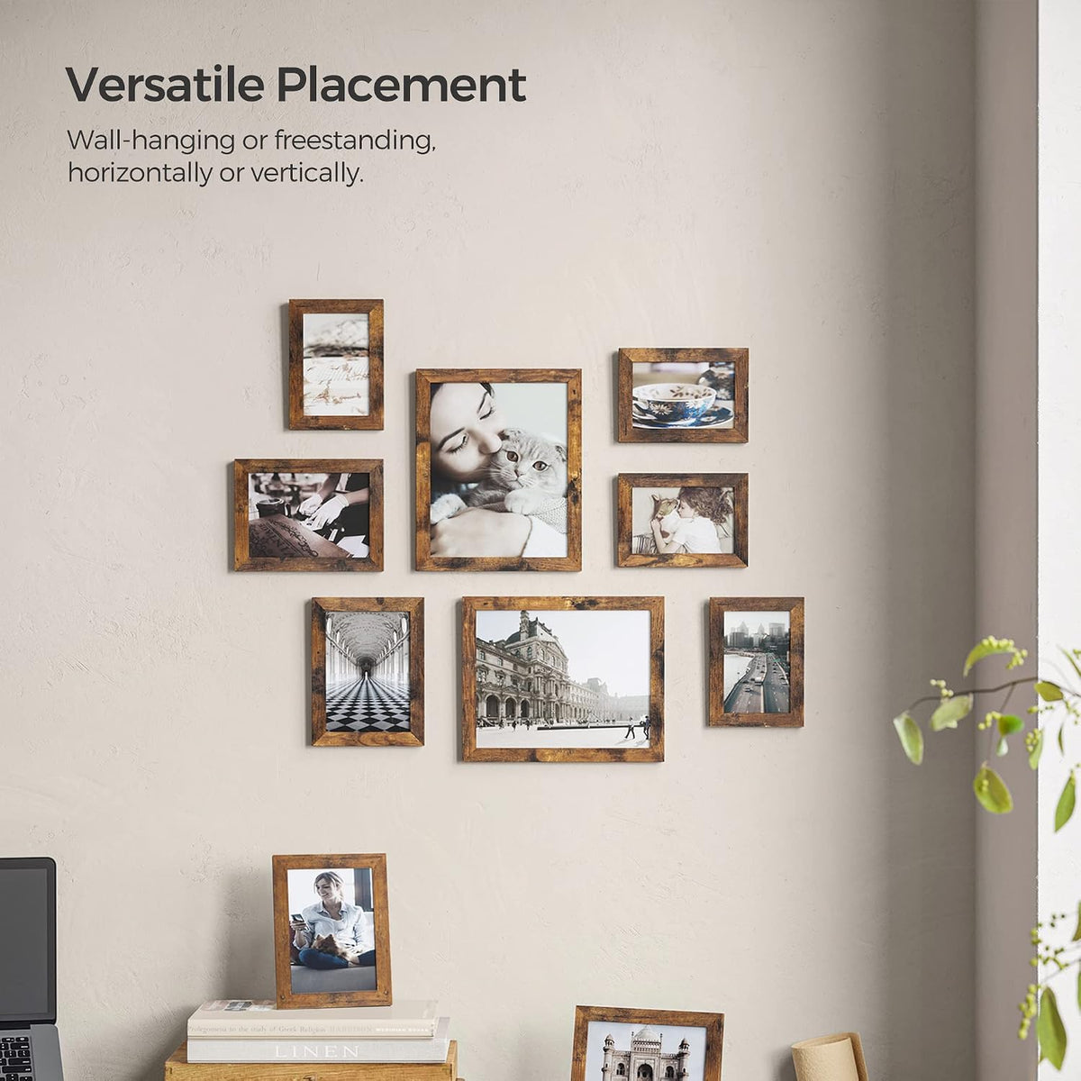 SONGMICS Collage Picture Frames, Set of 10, Glass