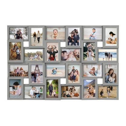J.M.Deco Collage Picture Frames for Wall 24 Slots, Large Photo Frame Collage Wall Hanging for 4 x 6 Photo, Christmas Gift for Family or Friends - Retro Gold