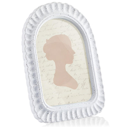 AceOrbit 4x6 Inch Light Blue Petal Arched Picture Frame Cute Scalloped