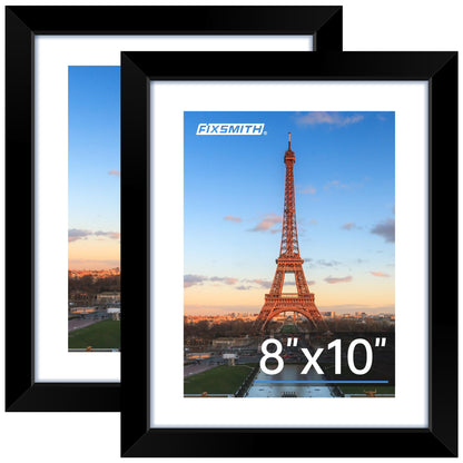 FIXSMITH 10 Pack Picture Frames Collage Wall Decor for Mounting or Tabletop Display, Gallery Wall Frame Set with Two 8x10 Black Frames, Four 5x7 Frames and Four 4x6 Frames, Multi-Pack Photo Frame Set