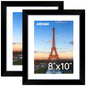 FIXSMITH 10 Pack Picture Frames Collage Wall Decor for Mounting or Tabletop Display, Gallery Wall Frame Set with Two 8x10 Black Frames, Four 5x7 Frames and Four 4x6 Frames, Multi-Pack Photo Frame Set