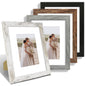 Hongkee 8x10 Picture Frame Set of 4, Real Glass and Wood Frame, 5x7 Mat