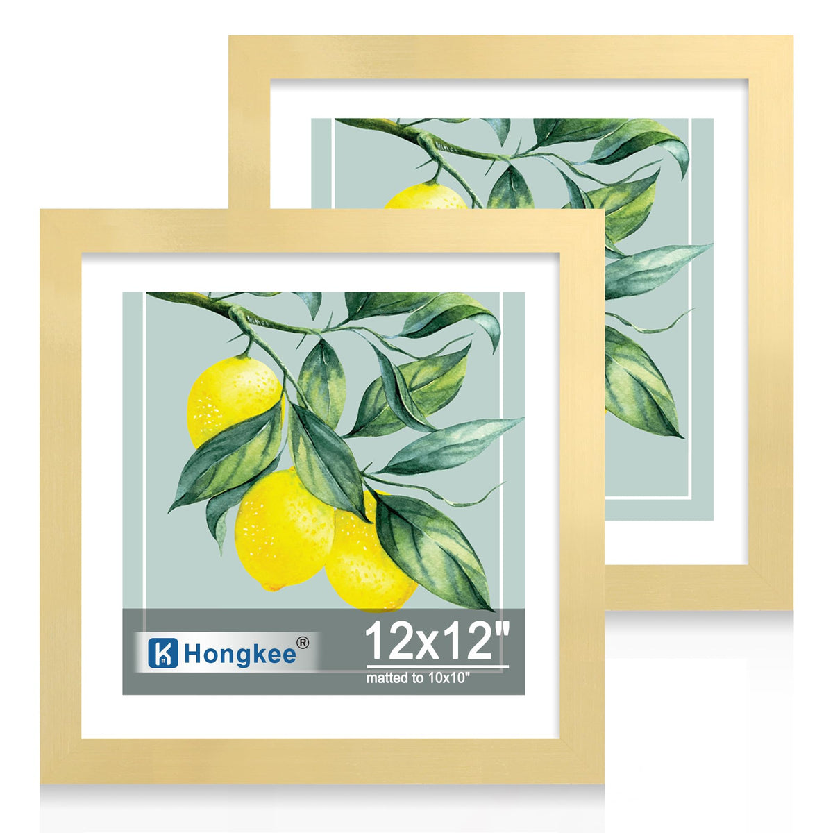 Hongkee 5x7 Picture Frame Set of 2, Real Glass and Wood Frame for Mat 4x6