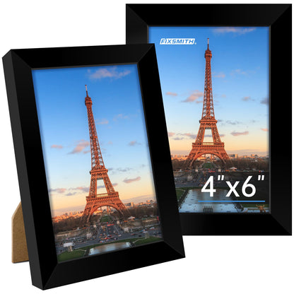 FIXSMITH 10 Pack Picture Frames Collage Wall Decor for Mounting or Tabletop Display, Gallery Wall Frame Set with Two 8x10 Black Frames, Four 5x7 Frames and Four 4x6 Frames, Multi-Pack Photo Frame Set