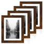 iRahmen 8x10 Picture Frame Set of 4, High Definition Real Glass Rustic Brown Frame, 8 x 10 Wood Photo Frames for Desktop Display and Wall Mounting