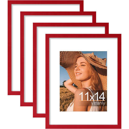Vittanly 8x10 Picture Frames Set of 4, for Wall or Tabletop, Pale Pink
