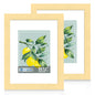 Hongkee 5x7 Picture Frame Set of 2, Real Glass and Wood Frame for Mat 4x6