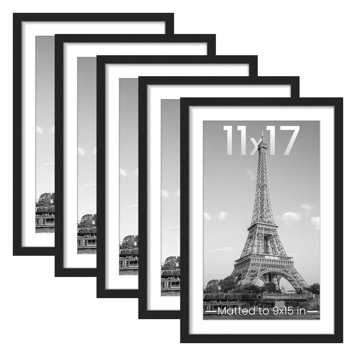 upsimples 11x14 Picture Frame, Gallery Wall Frames Set of 5, Gold