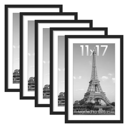 upsimples 11x14 Picture Frame, Gallery Wall Frames Set of 5, Gold