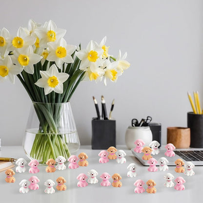 60 Pcs Mini Resin Dog Figures Puppy Animal Miniature Figurines