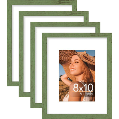 Vittanly 8x10 Picture Frames Set of 4, for Wall or Tabletop, Pale Pink
