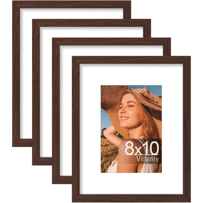 Vittanly 8x10 Picture Frames Set of 4, for Wall or Tabletop, Pale Pink