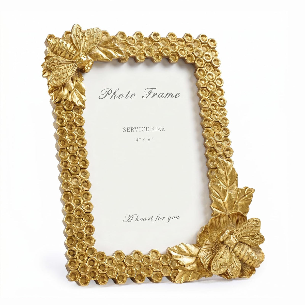 Cuspin 4x6 Vintage Picture Frame Gold Ornate Resin Arched Photo Frame