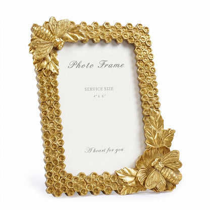 Cuspin 4x6 Vintage Picture Frame Gold Ornate Resin Arched Photo Frame