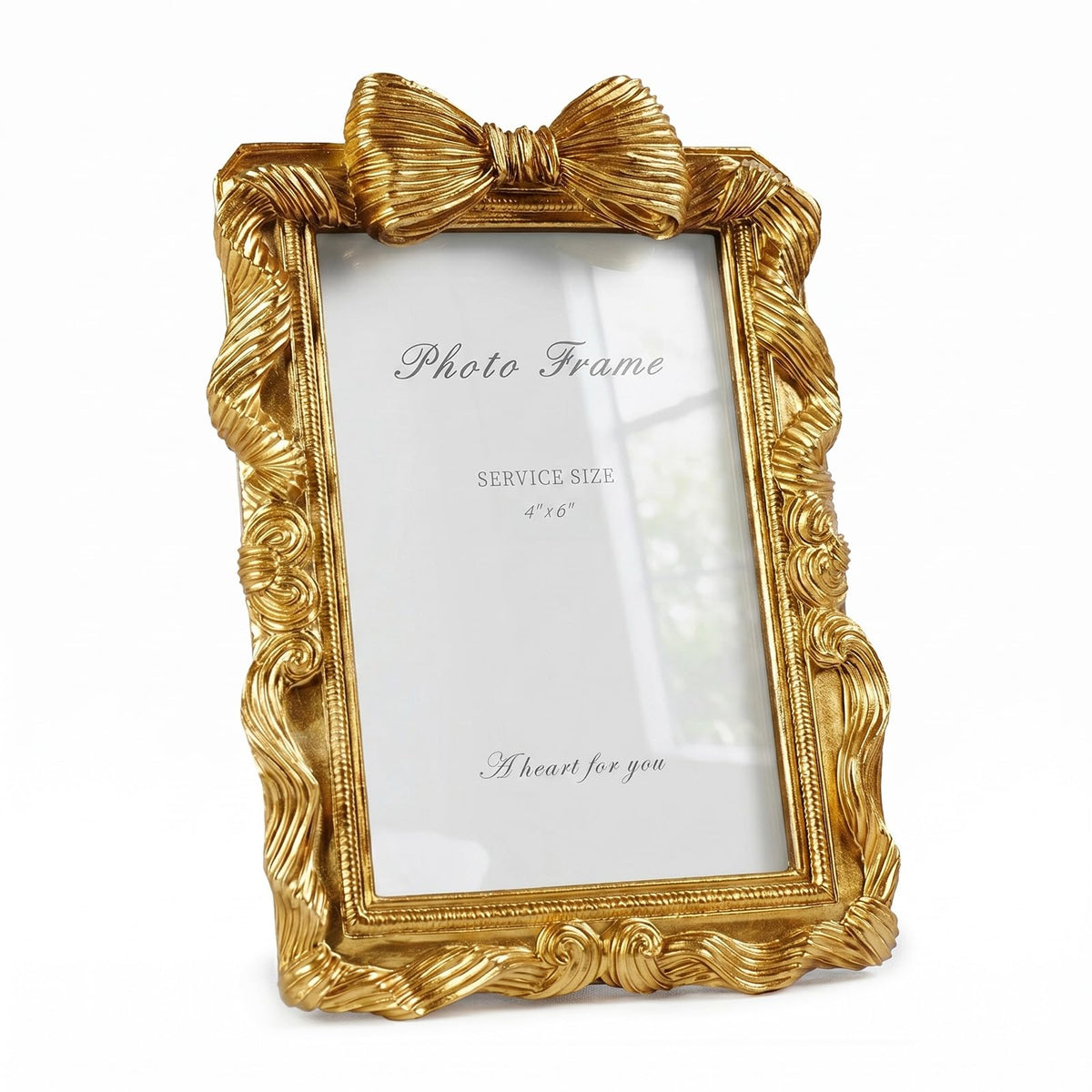 Cuspin 4x6 Vintage Picture Frame Gold Ornate Resin Arched Photo Frame