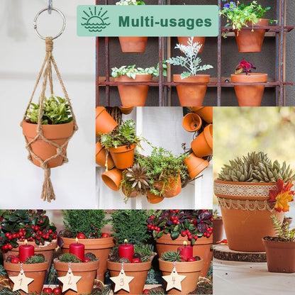 vensovo 4 Inch Terracotta Plant Pots with Saucer - 6 Pack Clay Flower Pots with Drainage, Great for Plants, Crafts, Wedding Favor