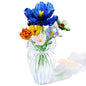 8 Pcs Mini Glass Flowers with Vase Set Small Crystal Bouquet