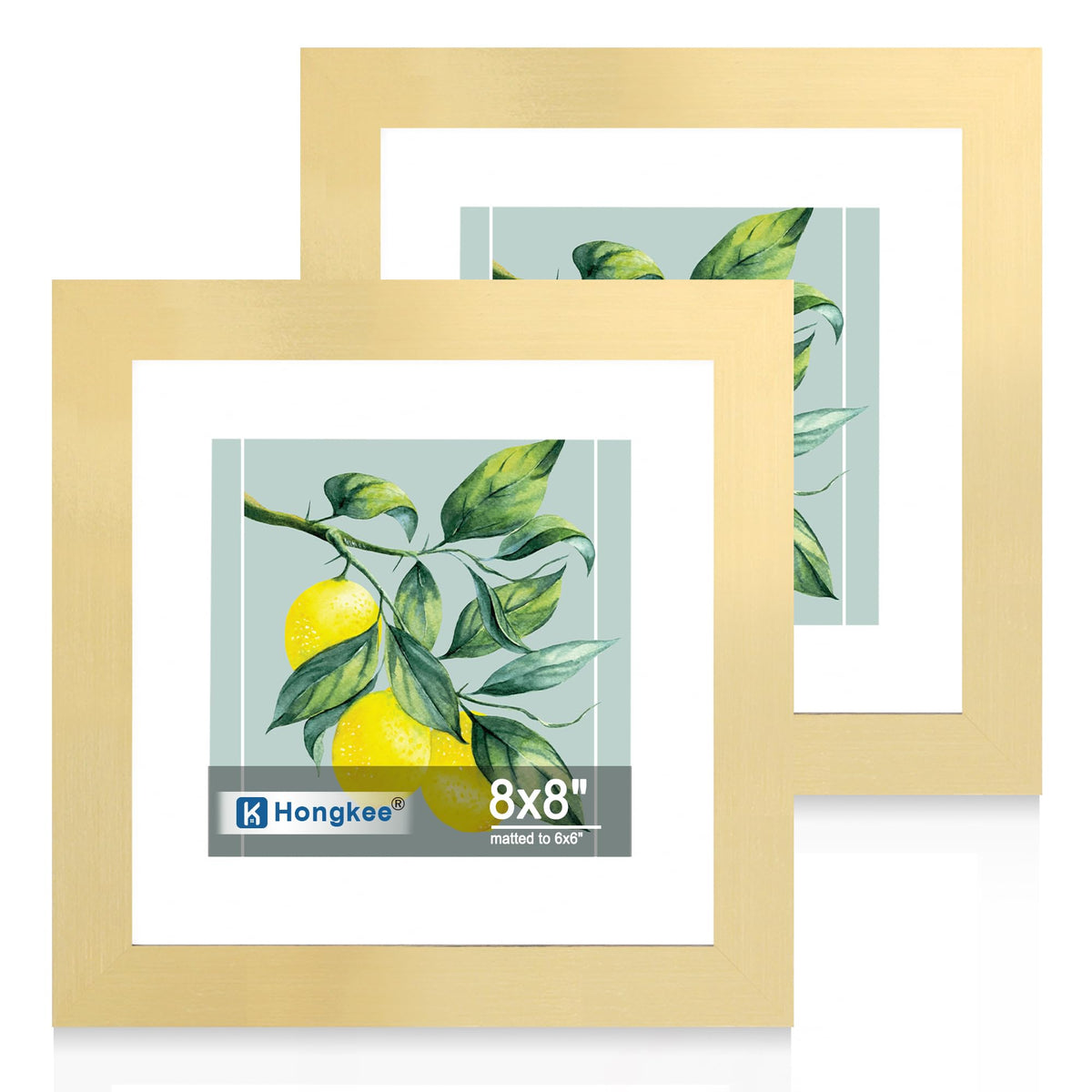 Hongkee 5x7 Picture Frame Set of 2, Real Glass and Wood Frame for Mat 4x6