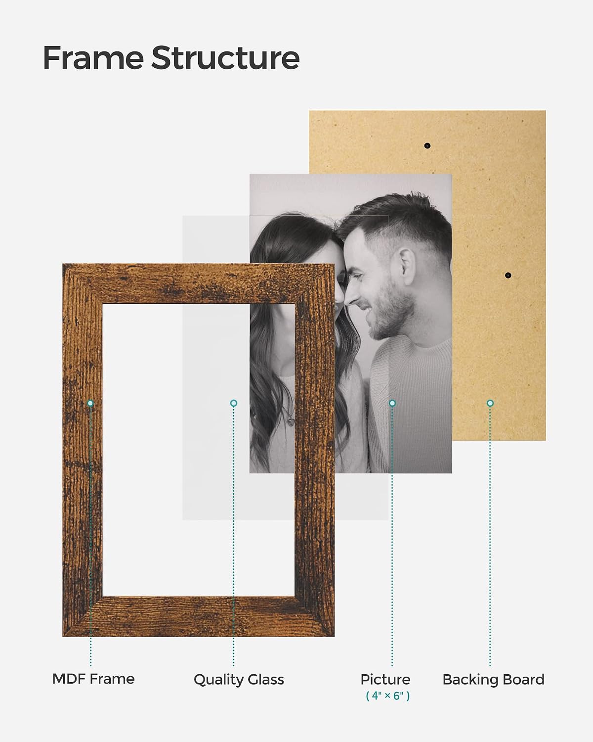 SONGMICS Collage Picture Frames, 4 x 6 for Wall Decor, Set of 12