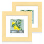 Hongkee 5x7 Picture Frame Set of 2, Real Glass and Wood Frame for Mat 4x6