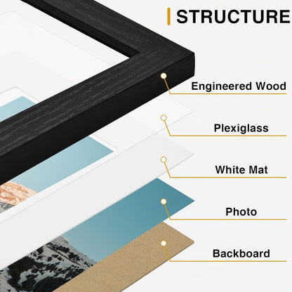 Vittanly 12 Pack Picture Frames Collage Wall Decor, Black