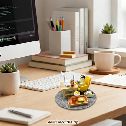 11-Piece Cats Figurines Playing Phone Cat Office Decor
