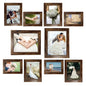 Picture Frame Set 10 pack, Farmhouse Photo Frames, Gallery Wall Frame Collage, with Two 8x10, Four 5x7, Four 4x6 Photo Frame set, in 3 Different Finishes Picture Frames For Wall or Desk,Rustic Brown