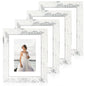 iRahmen 8x10 Picture Frame Set of 4, High Definition Real Glass Rustic Brown Frame, 8 x 10 Wood Photo Frames for Desktop Display and Wall Mounting