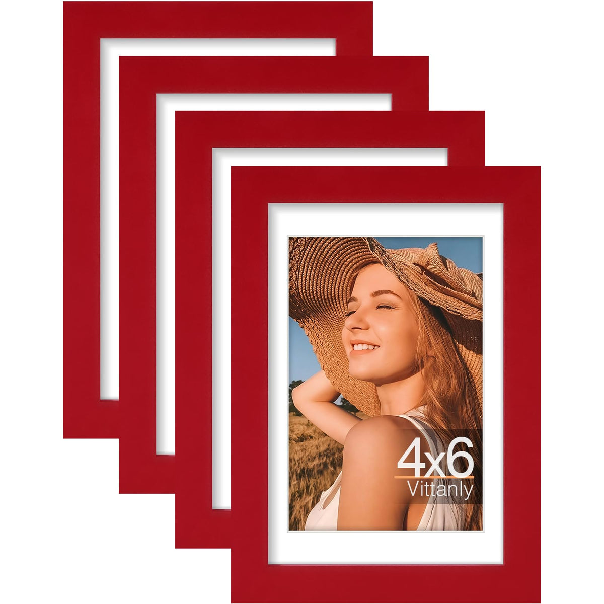 Vittanly 8x10 Picture Frames Set of 4, for Wall or Tabletop, Pale Pink