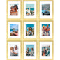 Vittanly 8x10 Picture Frames Set of 9 for Wall or Tabletop Display, Gold