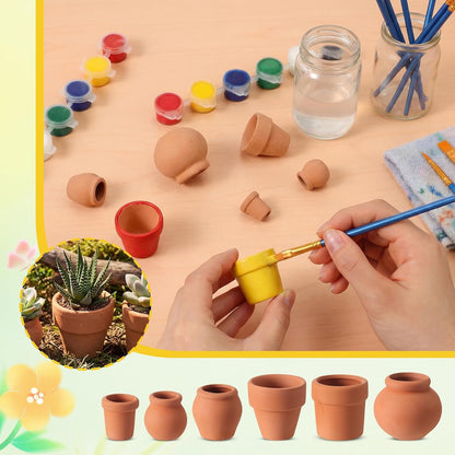 Maxdot 36 Pcs Small Terracotta Pot Tiny Clay Pots Bulk, 1.34 Inch, 6 Style