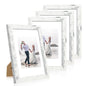 iRahmen 8x10 Picture Frame Set of 4, High Definition Real Glass Rustic Brown Frame, 8 x 10 Wood Photo Frames for Desktop Display and Wall Mounting