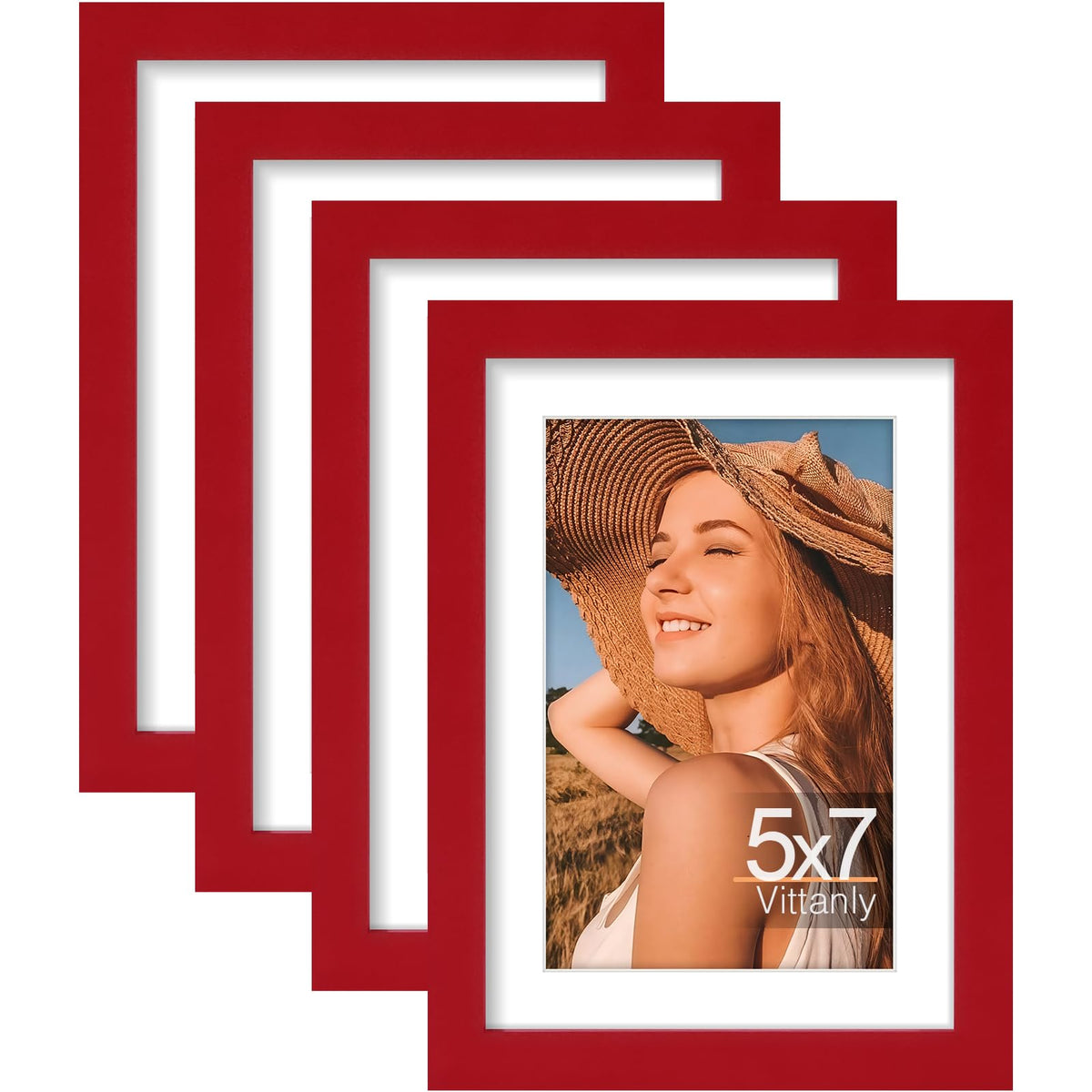 Vittanly 8x10 Picture Frames Set of 4, for Wall or Tabletop, Pale Pink