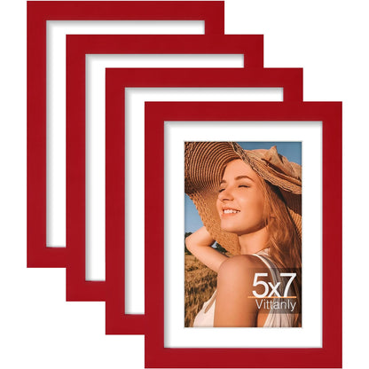 Vittanly 8x10 Picture Frames Set of 4, for Wall or Tabletop, Pale Pink