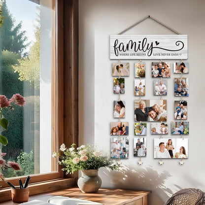 Family Picture Frames Collage Photo Hanging Display Picture Board