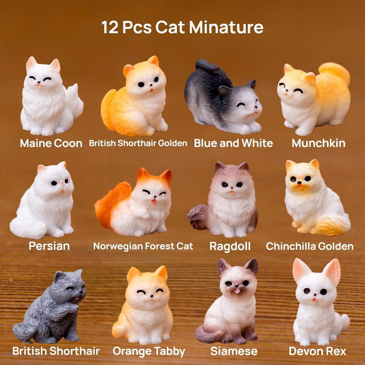 24 Pcs Mini Cat Dog Figurines, Realistic Resin Animal, Miniature Figurines
