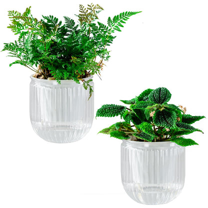 Melphoe Self Watering Pots for Indoor Plants Planter, 4.3 Inch 2 Pack Planters Self Watering Plant Pots for Flower, Houseplants, Succulent, African Violets and Cactus with Drainage