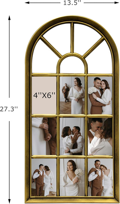 J.M.Deco Arched Collage Picture Frames Wall for Decor 9 Pieces 4 x 6 Photos