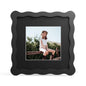 4x6 Picture Frame with Mat for 3.5x5, Wavy Edge Wooden Real Glass Photo Frame for Tabletop and Wall Hanging, Green, 1 Pack