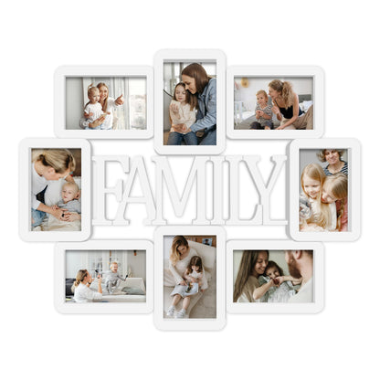 Jerry & Maggie Family Photo Frame 22x17, PVC Picture Frames Collage Wall Decor 9 Opening Wall Hanging For 6x4 Photos 8 Pack, No-Assembly 3D Design Waterproof Memorial Keepsake, Ashes