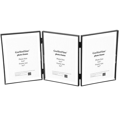 Gold 8x10'' Floating Frame Set of 2,For Photo Sizes( 5x7'',6x8'',7x9''),Beautiful Metal Beaded Edge Frames Adjustable Tabletop/Shelf Photo Frame,Classy Gift Choice for Wedding