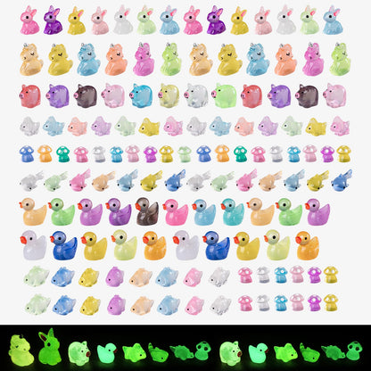 140 Pack Mini Animals Tiny Duck，Cow，Bee Figurines Bulk for Miniature Dollhouse Decor Accessories Garden Aquarium Potted Ornament Party DIY Charms Office Classroom Activity to Hide