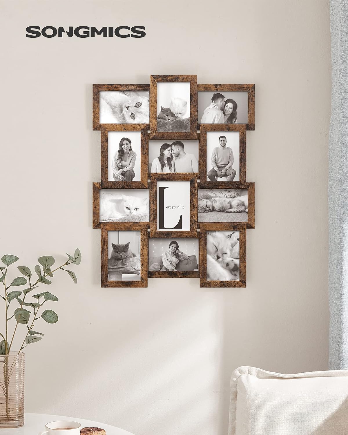 SONGMICS Collage Picture Frames, 4 x 6 for Wall Decor, Set of 12