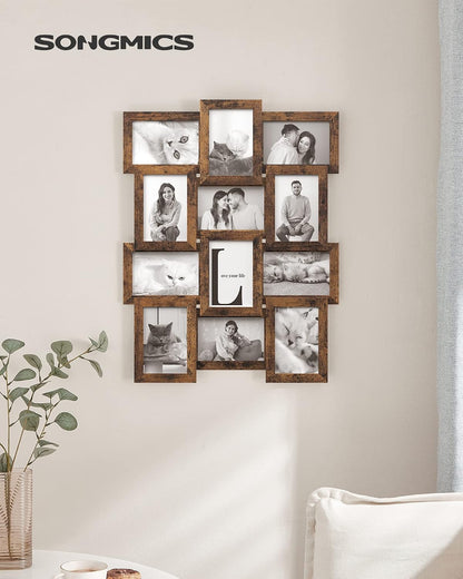 SONGMICS Collage Picture Frames, 4 x 6 for Wall Decor, Set of 12