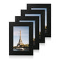 iRahmen 8x10 Picture Frame Set of 4, High Definition Real Glass Rustic Brown Frame, 8 x 10 Wood Photo Frames for Desktop Display and Wall Mounting