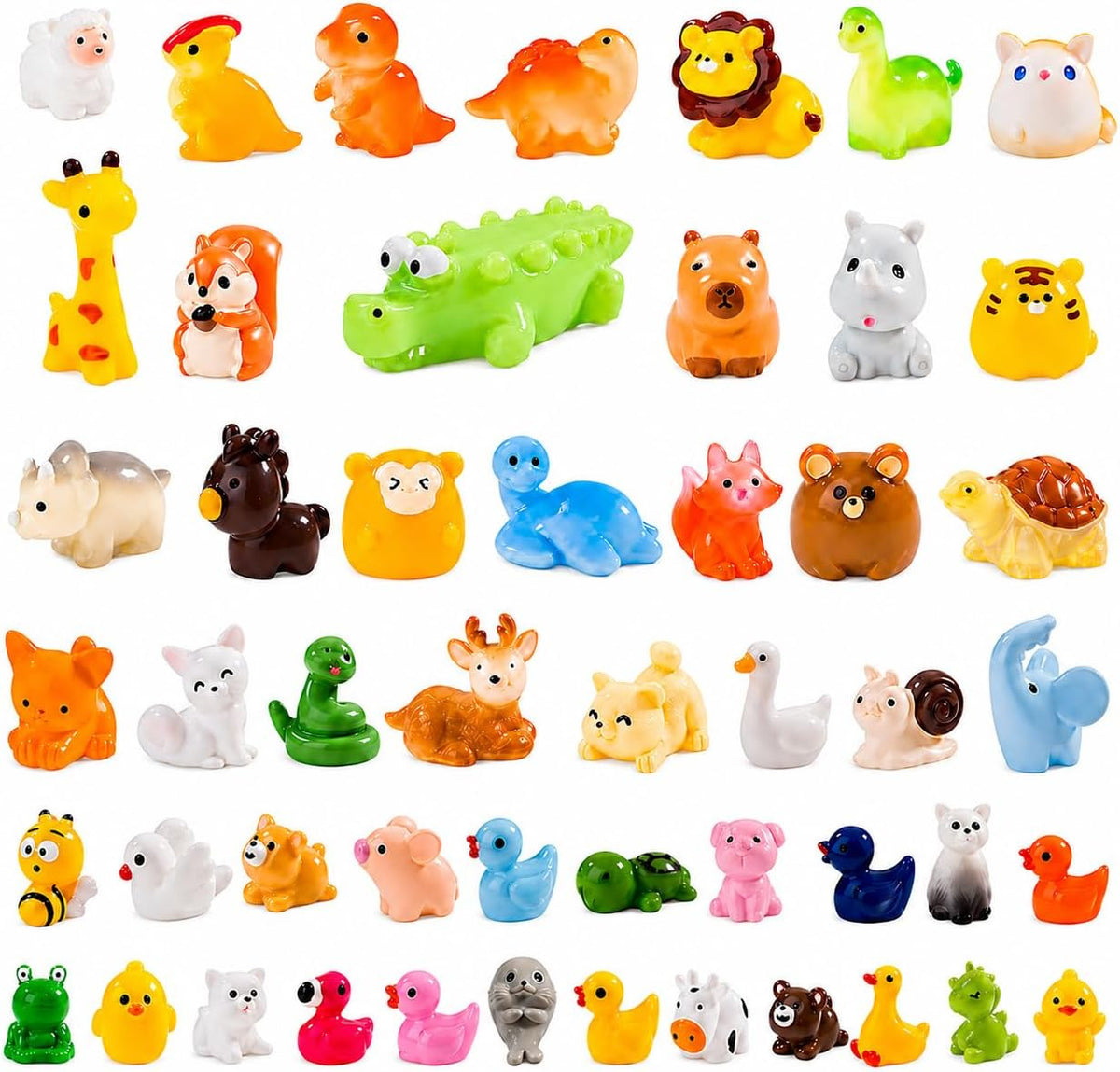 52 Pcs Mini Resin Animal Figurines for Fairy Garden Decor